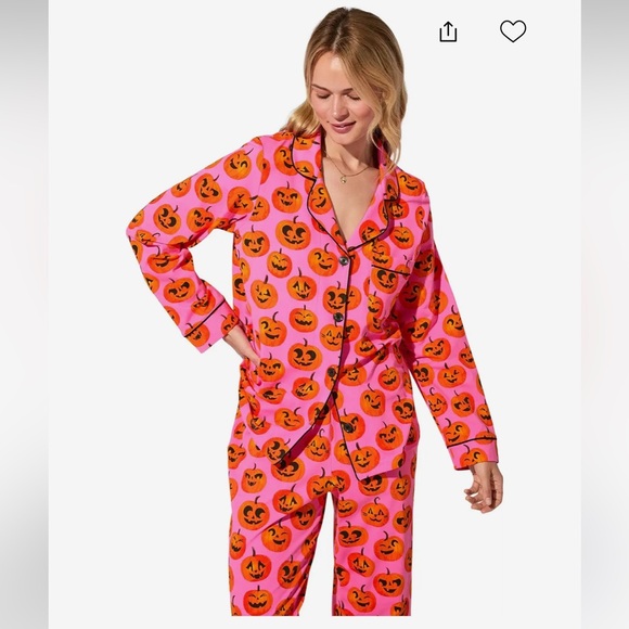 Bedhead PJs Pumpkin Print Stretch Pajama Set Size 3X Halloween Sleepwear - Picture 4 of 9